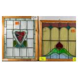 TWO ANTIQUE CONTINENTAL STAINED GLASS PANELS