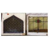 TWO ANTIQUE CONTINENTAL STAINED GLASS PANELS