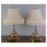 PAIR OF CAPODIMONTE STYLE PORCELAIN TABLE LAMPS