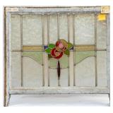FRENCH ART NOUVEAU STAINED GLASS PANEL