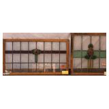 TWO ANTIQUE CONTINENTAL STAINED GLASS PANELS