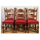 SET OF 6 JACOBEAN STYLE OAK CHAIRS