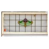 FRENCH ART NOUVEAU STAINED GLASS PANEL