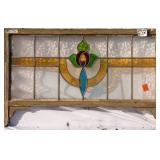 FRENCH ART NOUVEAU STAINED GLASS PANEL