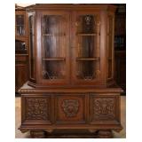 FRENCH RENAISSANCE REVIVAL FIGURAL CARVED VITRINE