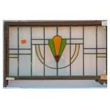 FRENCH ART NOUVEAU STAINED GLASS PANEL