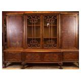 ENGLISH BURL WALNUT VITRINE BUFFET