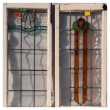 TWO CONTINENTAL STAINED GLASS PANELS