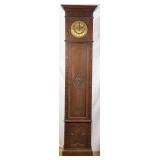 GERMAN OAK CARVED TALL CASE CLOCK