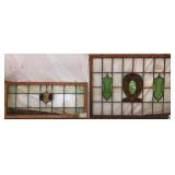 TWO ANTIQUE CONTINENTAL STAINED GLASS PANELS