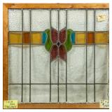 ANTIQUE IRISH STAINED GLASS PANEL