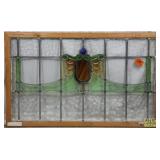 ANTIQUE CONTINENTAL STAINED GLASS PANEL