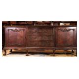 FRENCH CARVED MAHOGANY SIDEBOARD