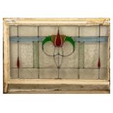 FRENCH ART NOUVEAU STAINED GLASS PANEL