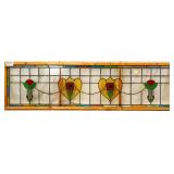 MONUMENTAL FRENCH ART NOUVEAU STAINED GLASS PANEL