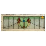 FRENCH ART NOUVEAU STAINED GLASS PANEL
