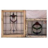 TWO ANTIQUE CONTINENTAL STAINED GLASS PANELS