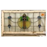 FRENCH ART NOUVEAU STAINED GLASS PANEL