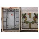 TWO ANTIQUE CONTINENTAL STAINED GLASS PANELS