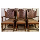 SET OF 6 FRENCH JACOBEAN STYLE DINING CHAIRS