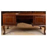 ENGLISH ROSEWOOD & MAHOGANY LIBRARY DESK