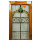 ANTIQUE CONTINENTAL STAINED GLASS PANEL