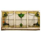 FRENCH ART NOUVEAU STAINED GLASS PANEL