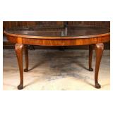 FRENCH CHIPPENDALE STYLE WALNUT DINING TABLE