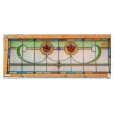 FRENCH ART NOUVEAU STAINED GLASS PANEL