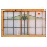 FRENCH ART NOUVEAU STAINED GLASS PANEL