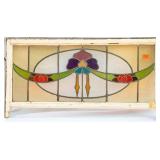 FRENCH ART NOUVEAU STAINED GLASS PANEL