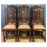 SET OF 6 19TH C. SWISS BLACK FOREST STYLE CHAIRS