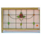 FRENCH ART NOUVEAU STAINED GLASS PANEL