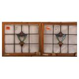 PAIR OF CONTINENTAL STAINED GLASS PANELS
