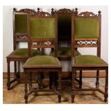 SET OF 6 19TH C. FRENCH OAK CARVED SIDE CHAIRS