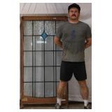 ANTIQUE CONTINENTAL STAINED GLASS PANEL