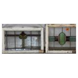 TWO ANTIQUE CONTINENTAL STAINED GLASS PANELS