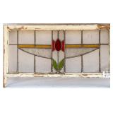 FRENCH ART NOUVEAU STAINED GLASS PANEL