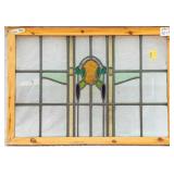 FRENCH ART NOUVEAU STAINED GLASS PANEL
