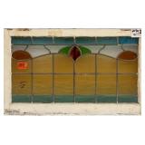 FRENCH ART NOUVEAU STAINED GLASS PANEL