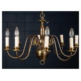 8-LIGHT CHIPPENDALE STYLE BRASS CHANDELIER