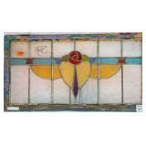 FRENCH ART NOUVEAU STAINED GLASS PANEL