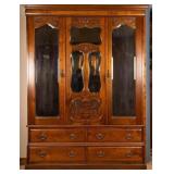 FRENCH ART NOUVEAU TRIPLE MIRRORED ARMOIRE