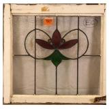 FRENCH ART NOUVEAU STAINED GLASS PANEL