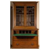FRENCH OAK BUTLERS SECRETAIRE BOOKCASE