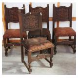 SET OF 4 19TH C. ENGLISH OAK SIDE CHAIRS
