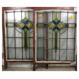 TWO ANTIQUE CONTINENTAL GLASS PANELS
