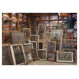 25+ ANTIQUE STAINED GLASS PANELS (DAMAGED)