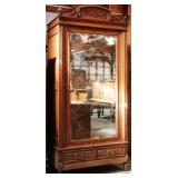 FRENCH OAK MIRRORED ARMOIRE
