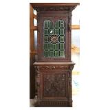 FRENCH RENAISSANCE REVIVAL STAINED GLASS BUFFET